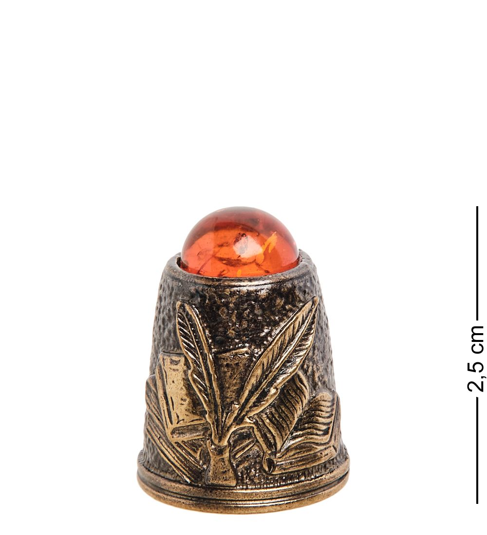 AM-1135 Наперсток «Толстой Л.Н.» (латунь, янтарь)