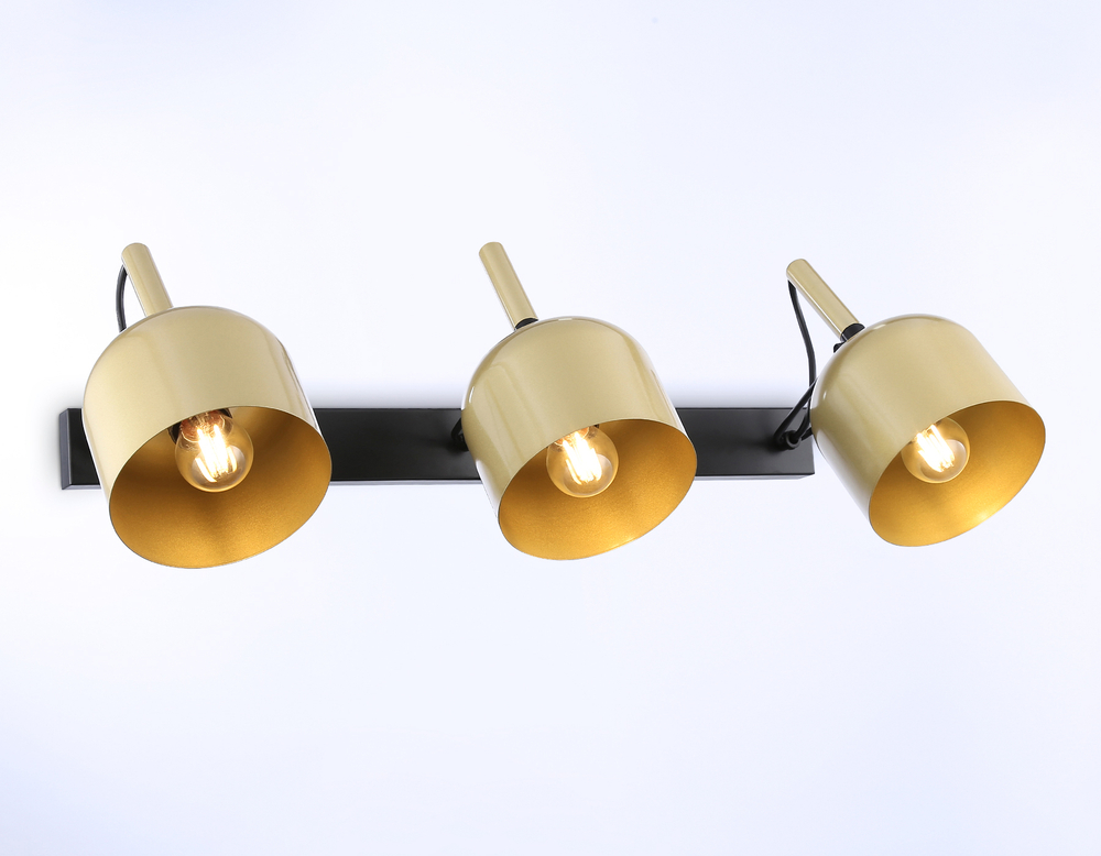 Настенно-потолочный спот TR97109/3 GD/BK золото/черный E27*3 max 40W D130*223*273*550