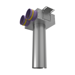 Присоединительная коробка потолочная VPSL 125/90×2 на 2 выхода (L=400 мм), круглая