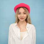 Шляпа Котелок, фетр, Ярко-розовый, 56-58 разм.