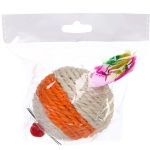 Игрушка - мышка для кошек «ЦЕПКИЕ ЛАПКИ», канатная с пёрышками, микс 4 цвета, 8*6см (пакет с хедером)