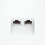 Розетка компьютерная встраиваемая VOLTUM S70 двойная RJ45+RJ45 кат.6, (белый матовый)