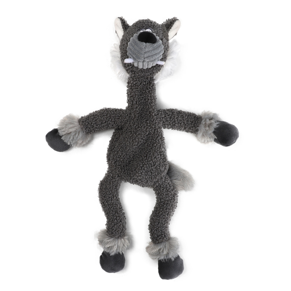 85079 Игрушка для собак Волк с верёвкой 39см, серия PLUSH FRIENDZ, Gigwi