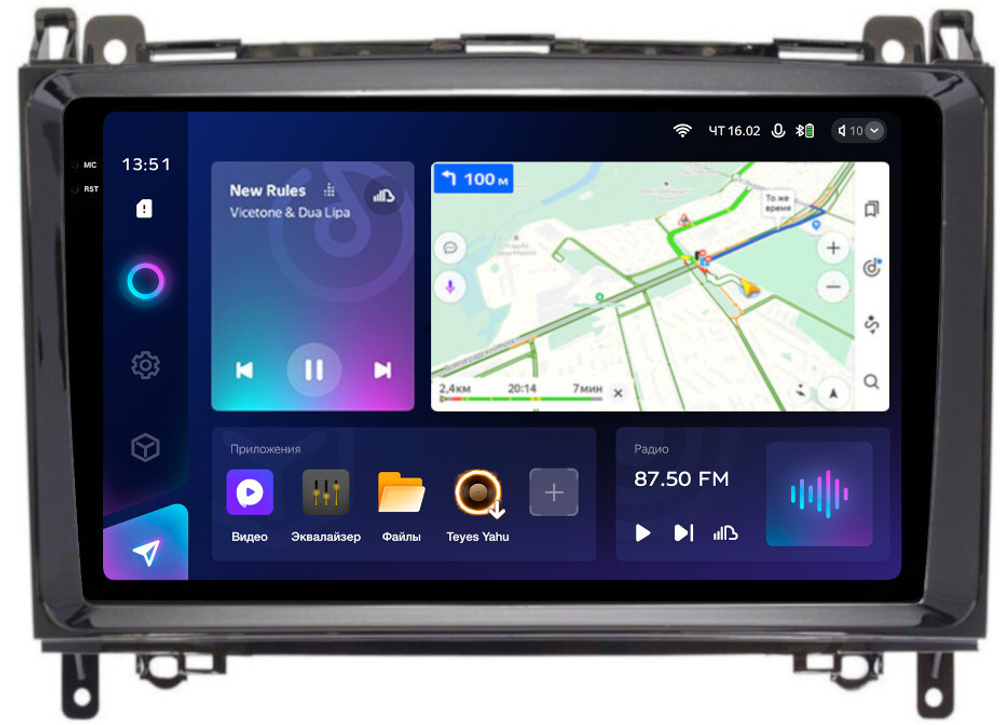 Магнитола для Mercedes Benz A, B, Vito, Viano W639/W447, Sprinter W906, VW Crafter - Teyes CC3-2K QLed Android 10, ТОП процессор, SIM-слот, CarPlay