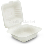 Бургер бокс белый из сахарного тростника 450 мл 152.4x152.4x76.2 мм 125шт/уп