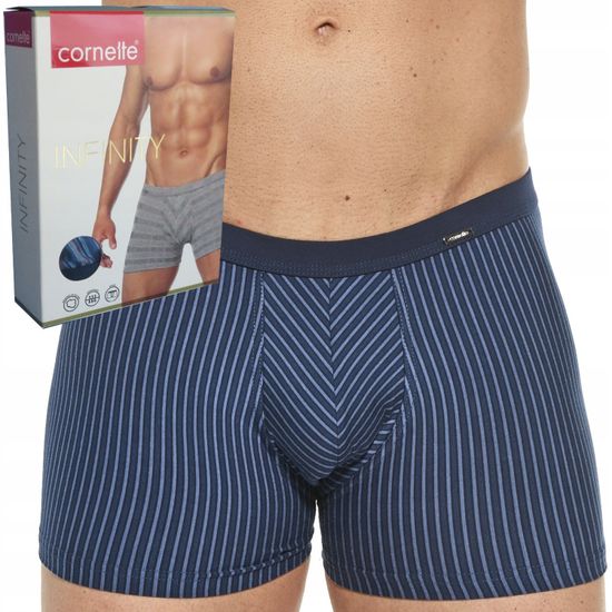 Трусы мужские боксеры Cornette Infinity тёмно-синие в полоску 912/77