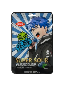 Супер кислые конфеты в Аниме стиле Черника 24 г * 5 шт
