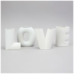 НАБОР ВАЗ "LOVE", ВЫСОТА 15.2СМ ЦВЕТ: БЕЛЫЙ