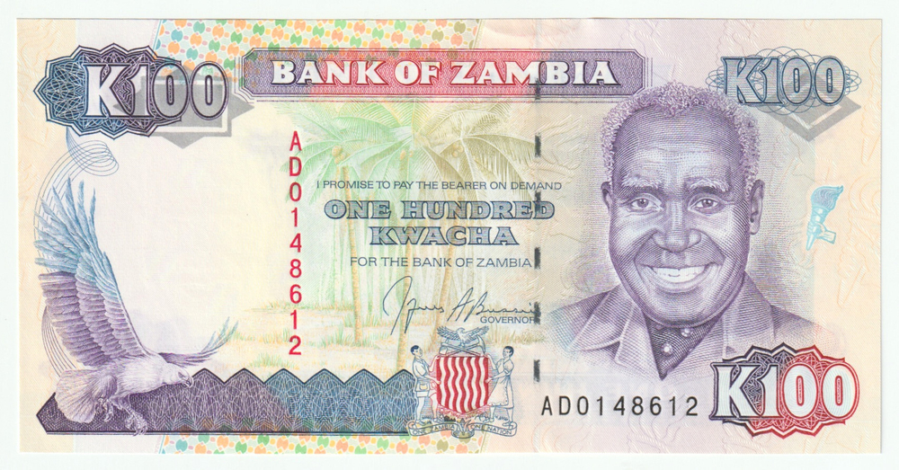 Zambia, 100 Kwacha, 1991, UNC