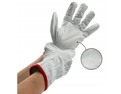 Перчатки рабочие натуральная кожа Польша белые