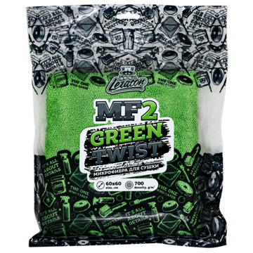 LERATON GREEN TWIST MF2 Двухсторонняя микрофибра для сушки 60x60 700 гр/м2