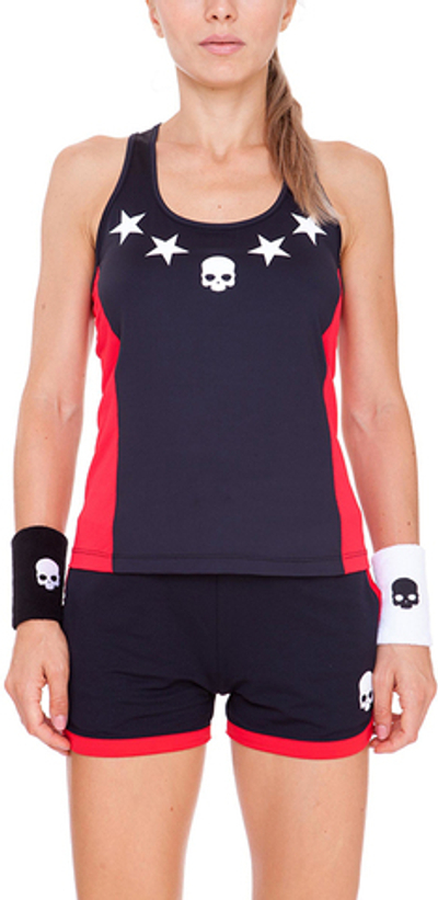 Женский топ теннисный Hydrogen Tech Star Tank Top - black/grey melange
