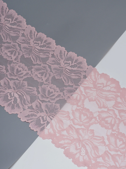 Эластичное кружево розовая пудра ширина 22 см