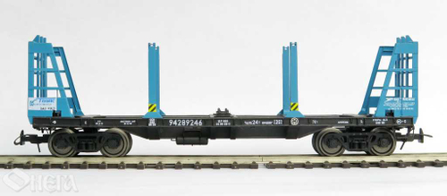 4-осная платформа для перевозки лесоматериалов и крупнотоннажных контейнеров с доп.стойками РЖД