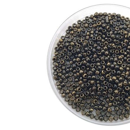 Toho ROUND 11/0 Seed Beads GILDED MARBLE BLACK