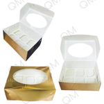 Коробка под капкейки с окошком 235*160*100 мм (6) (золото), 10шт