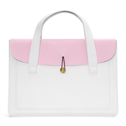 Ручная сумка из искусственной кожи белый с розовым цвет для ноутбука или планшета до 16 дюймов, серия AURA Series Handbag от Dux Ducis