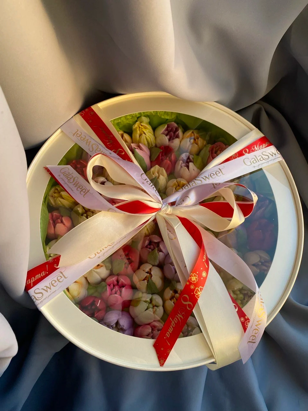 Зефирный букет "Тюльпаны", d=35см