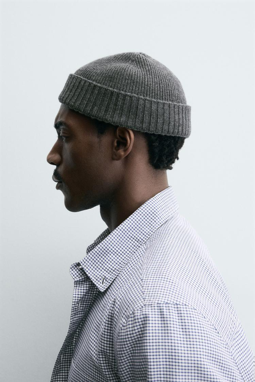 ZARA КОРОТКАЯ ШАПКА БИНИ ИЗ СМЕСОВОЙ ШЕРСТИ, СЕРЫЙ