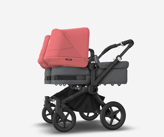 Коляска для двойни 2 в 1 Bugaboo Donkey 5 Twin Sunrise red/Grey melange/Black