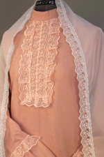 Платье ритуальное "Элит-2" с шарфом персиковое