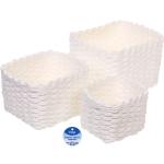 Корзинки интерьерные для хранения 3шт в наборе «ФРАТТО», цвет белый, 13*10/17*12/20*14см (лейбл)