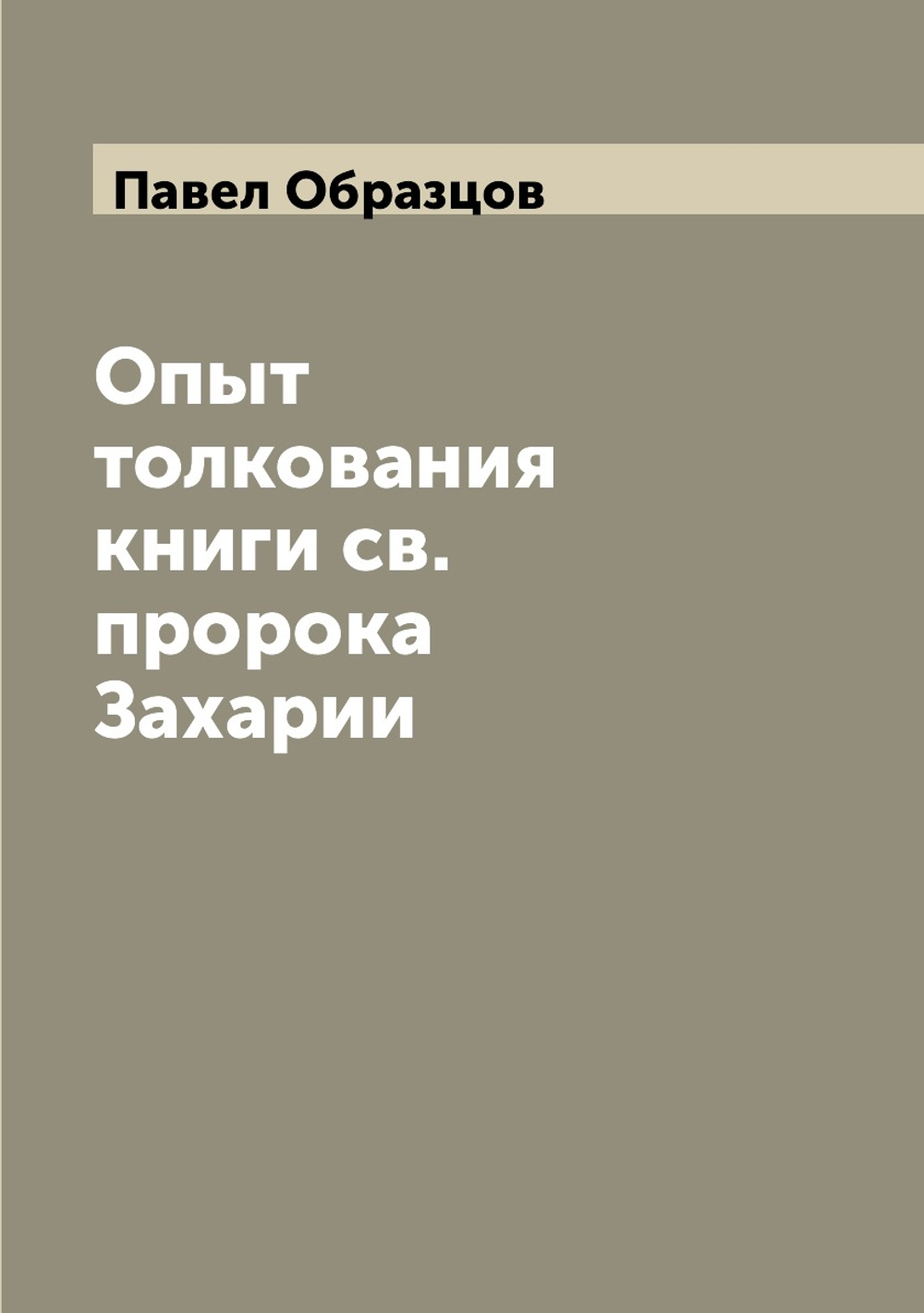 Опыт толкования книги св. пророка Захарии | Павел Образцов