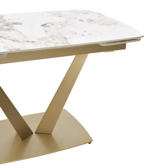 Стол ALATRI 120 GLOSS LUXURY PANDORA SOLID CERAMIC / шампань