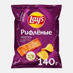 Чипсы Lays Рифлёные Лосось в сливочном соусе 140г
