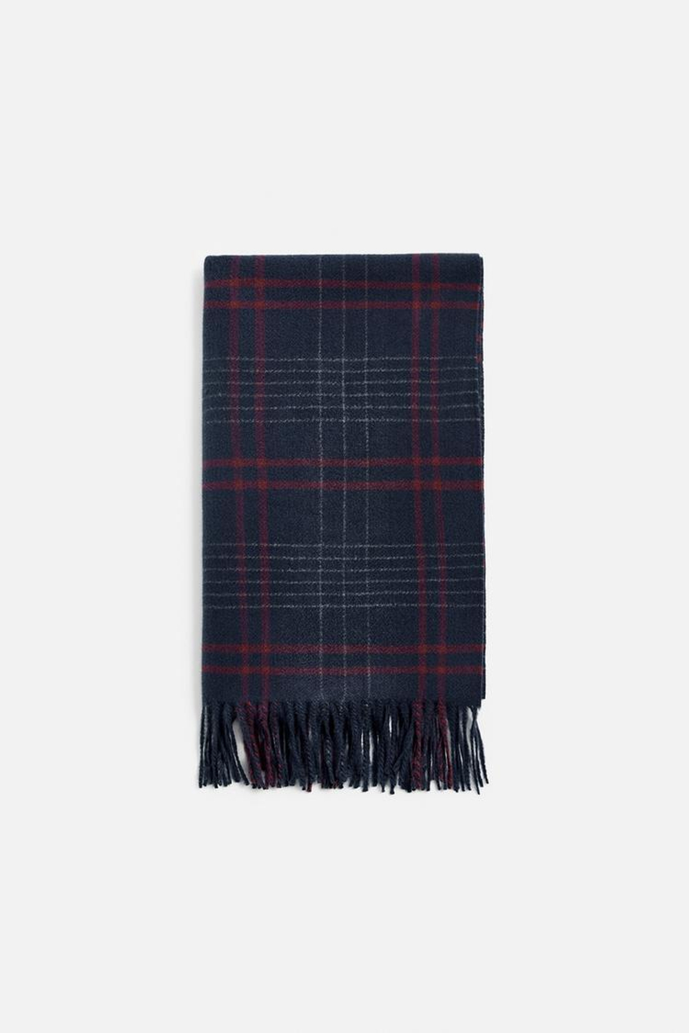 ZARA ШАРФ В КЛЕТКУ, МОРСКОЙ СИНИЙ