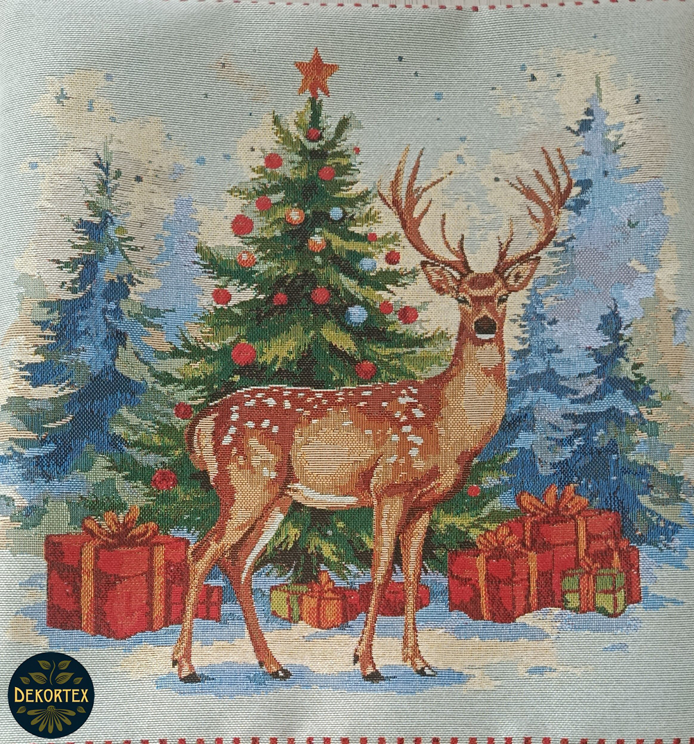 Декоративный гобеленовый чехол для интерьерной подушки Страна оленья 38*38