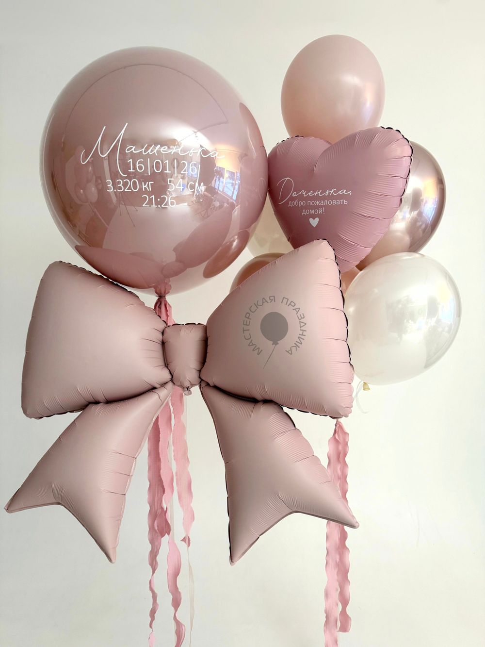 Воздушные шары на выписку для девочки №8928  Изображение2