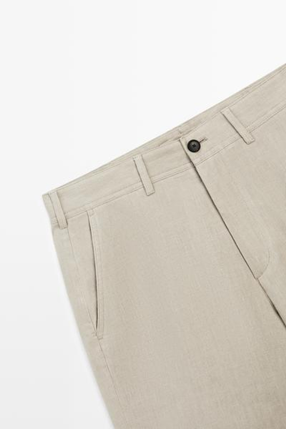 Massimo Dutti Короткие бермуды из 100% льна, бежевый