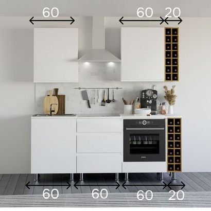 Кухонный гарнитур Севилья 2 м, со столешницей, ЛДСП и Массив дуба