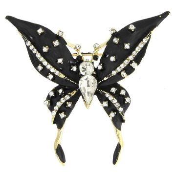 Брошь Бабочка черная (019)