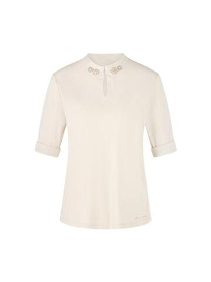 Marc Cain Футболка цветочной аппликацией на вырезе