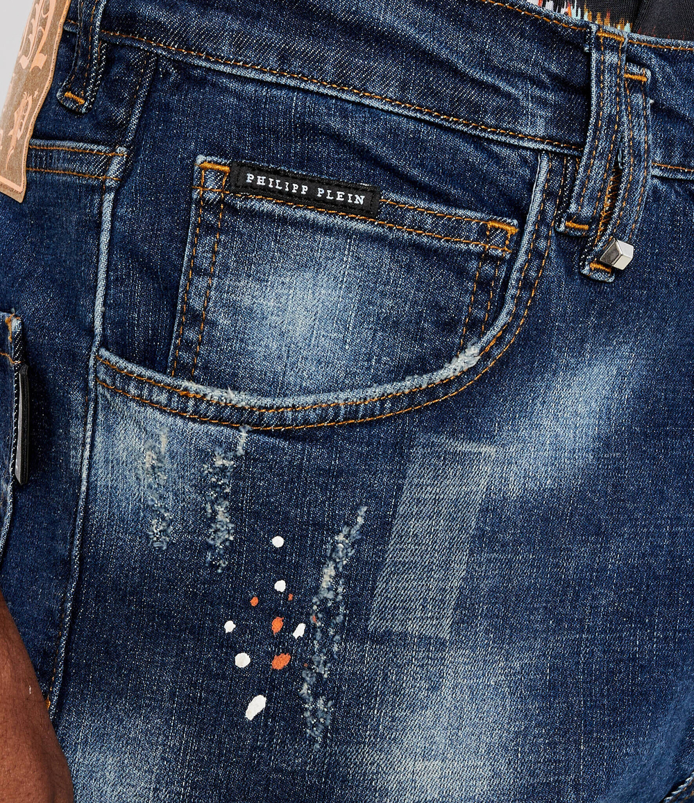 Джинсовые шорты Formentera Fit Skull&Bones Philipp Plein - темно-синий(MDT3806 PDE004N)