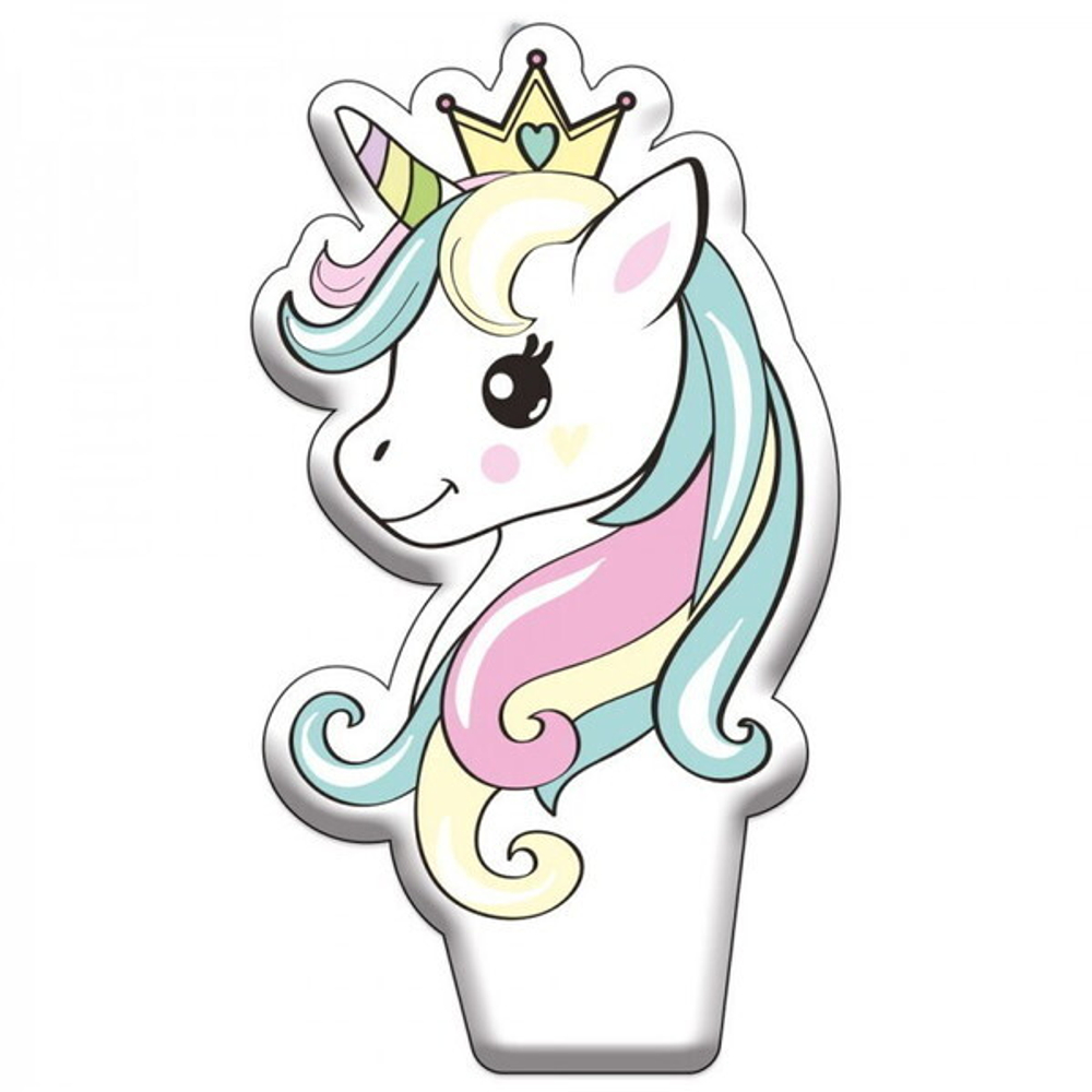 Парафиновая свеча в торт «Единорог»