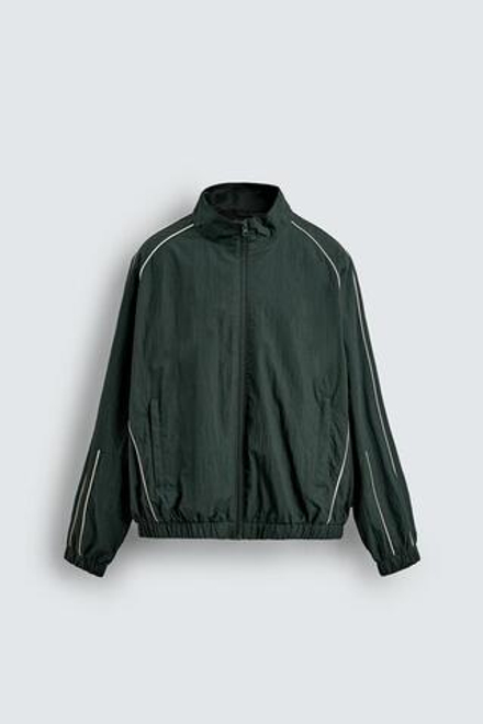 ZARA КУРТКА ИЗ ВЫСОКОТЕХНОЛОГИЧНОЙ ТКАНИ, ЗЕЛЕНЫЙ