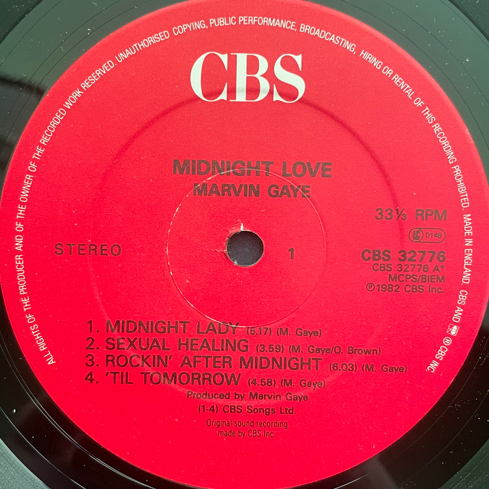 Marvin Gaye ‎– Midnight Love (Англия)