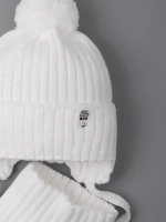 Шапка для девочки осенняя и снуд вязаные