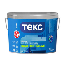 Краска ТЕКС ПРОФИ моющаяся для стен и потолков, глубокоматовая, база А (9л)