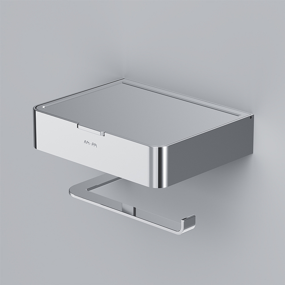 Держатель для туалетной бумаги AM.PM Inspire 2.0 A50A341500 с полкой с контейнером Хром