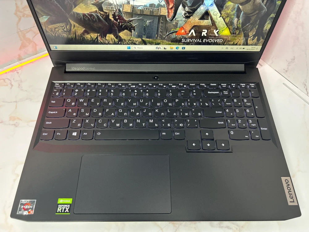 Ноутбук Lenovo IdeaPad Gaming 3 15ACH6 (82K201D1RK) 15.6"/AMD Ryzen 5 5600H/RAM 8GB/SSD 256GB/Nvidia RTX3050 4GB/1920*1080/IPS/DOS/Подсветка кл-ры: LED/Черный. Состояние: B1