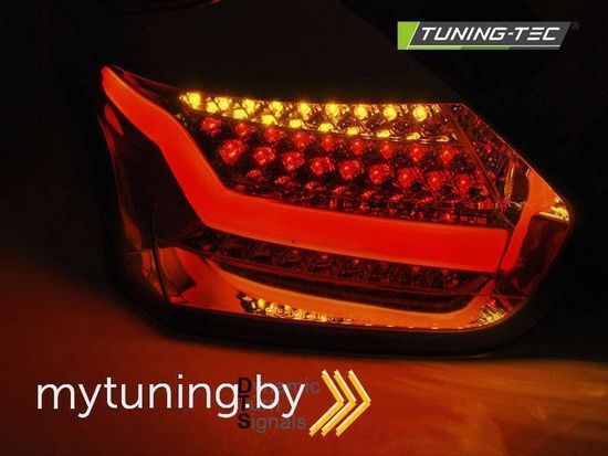 Задние фонари RED WHITE SEQ LED для Ford Focus 3(III) FL hatchback