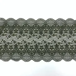 Кружево эластичное хаки 18,5 см, Китай