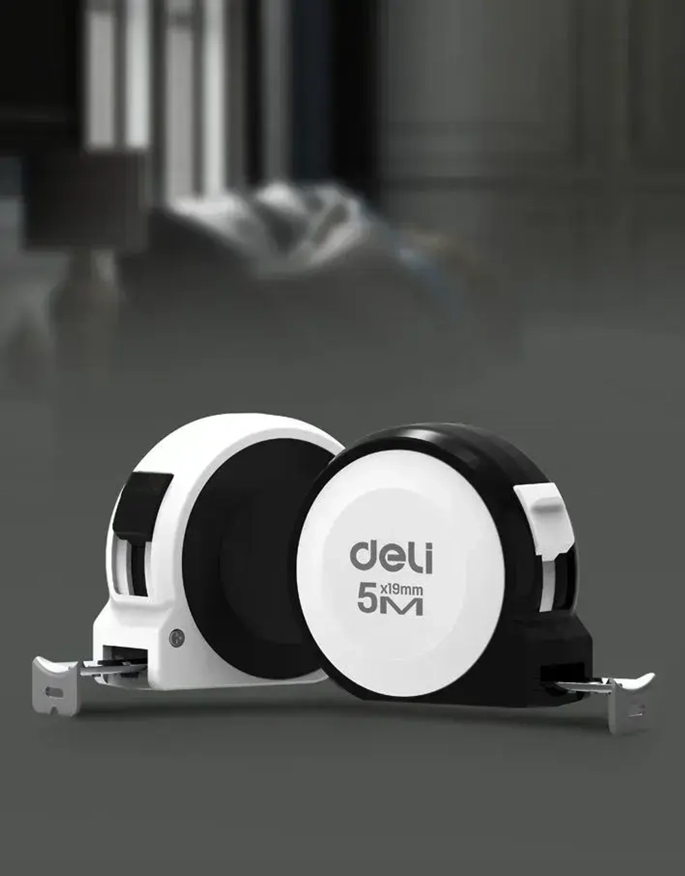 Рулетка "Home Series White" Deli H8005B 5м х 19мм (Эксклюзивный дизайн, подарочная упаковка)