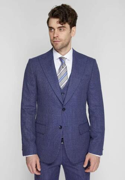 Мужской классический костюм тройка (синий) А24