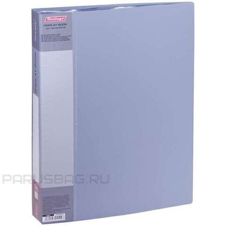 Папка с 100 вкладышами, Berlingo Standart, 800мкм, корешок 30мм с карманом, серая