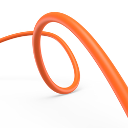 Силиконовый кабель оранжевого цвета с USB-C на Lightning, быстрая зарядка 27W, длина 100см (1м), серия SILI Series от Dux Ducis